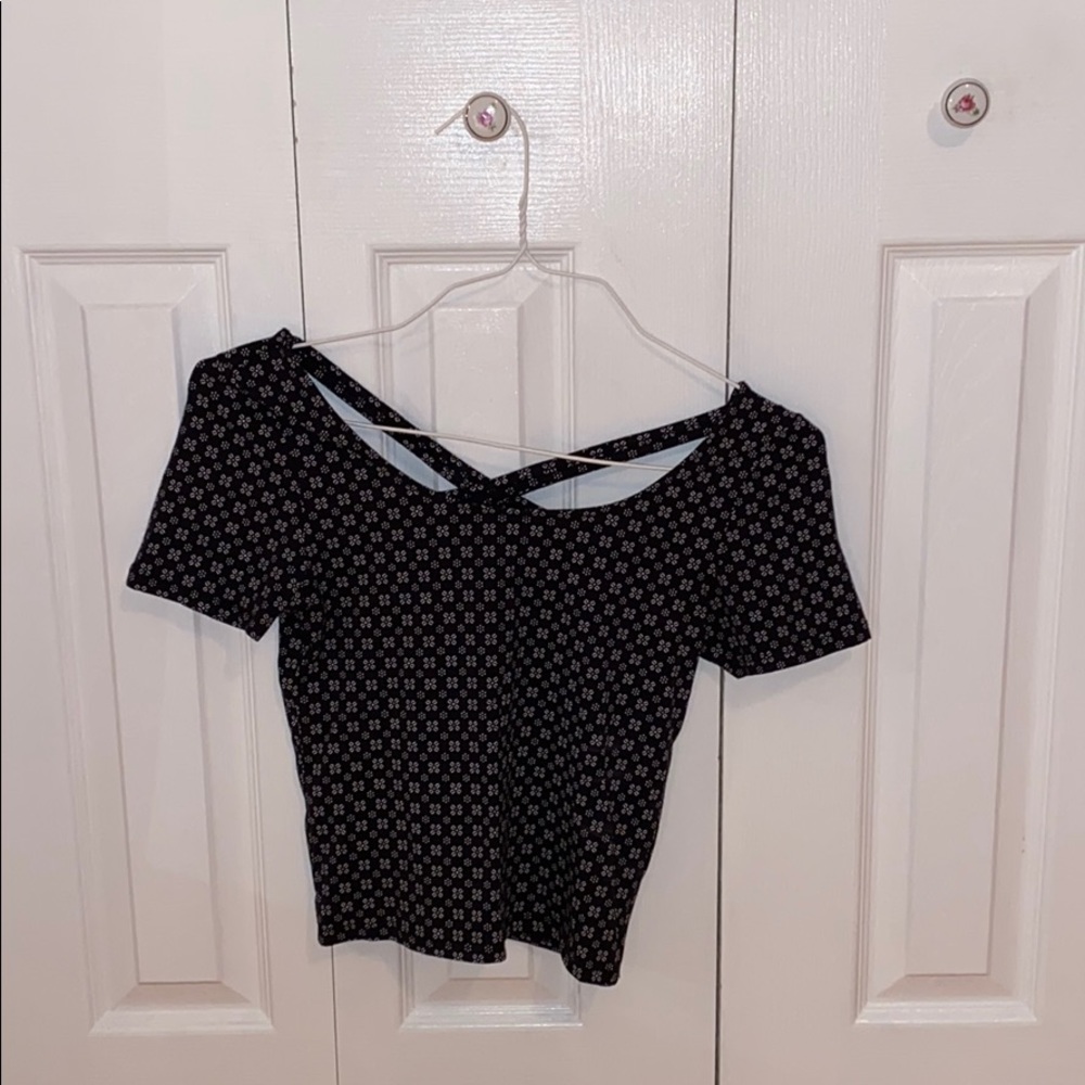 Black/white patterned Crop Top